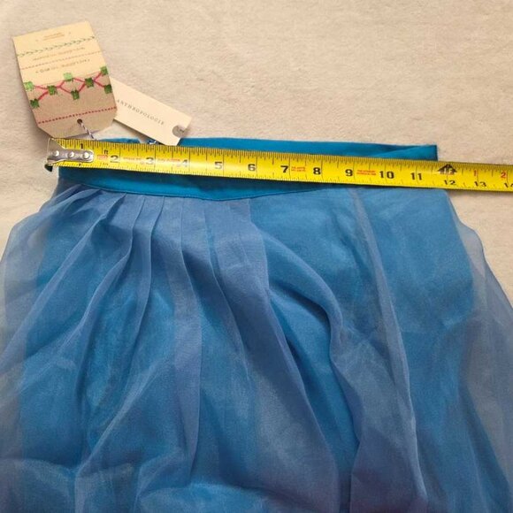 New XXS Farm Rio x Anthropologie Floral organza midi skirt in Blue Peony - Picture 8 of 9